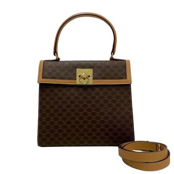 CELINE Brown Leather Shoulder Bag - Picture 1 of 8